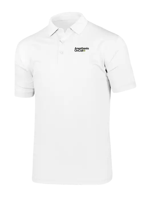 Callaway Vibrant Bright White Ventilated Polo w/Anesthesia OnCall Logo