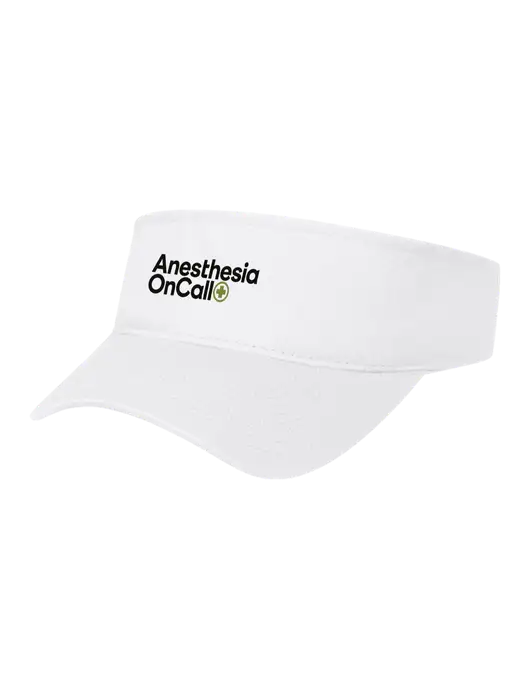 White Cap Visor w/Anesthesia OnCall Logo