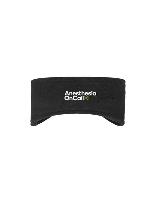 Black Stretch Fleece Headband w/Anesthesia OnCall Logo