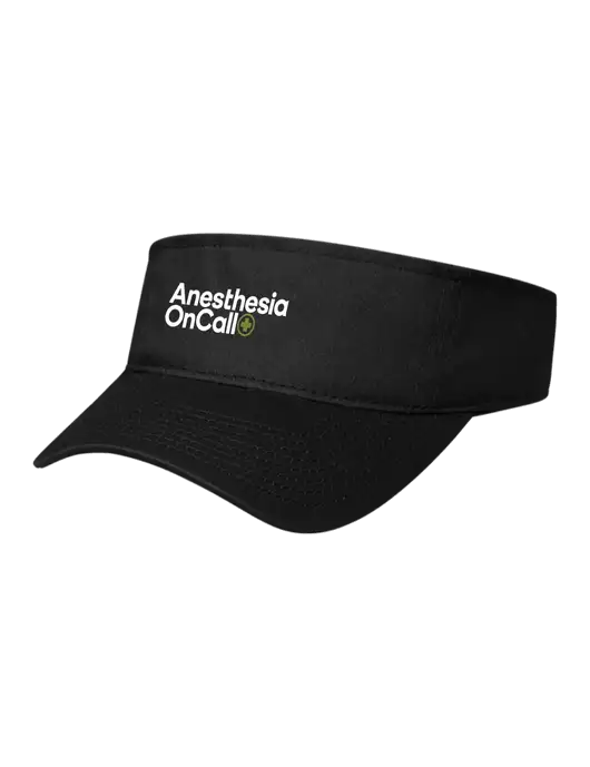 Black Cap Visor w/Anesthesia OnCall Logo