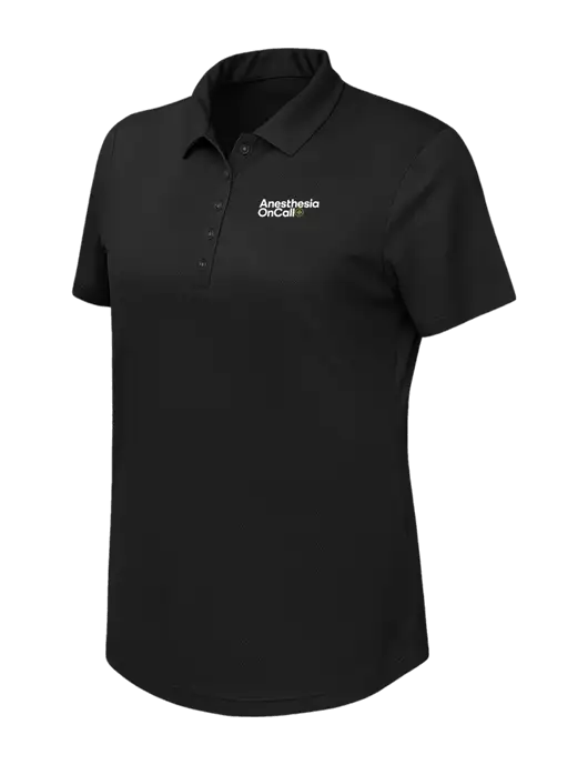 Callaway Womens Birdseye Black Polo w/Anesthesia OnCall Logo