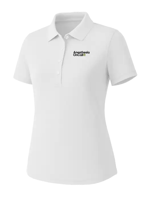 Callaway Womens Core Bright White Performance Polo w/Anesthesia OnCall Logo