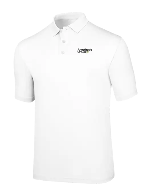 Callaway Opti-Dri White Chev Polo w/Anesthesia OnCall Logo