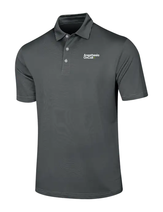 Callaway Black Fine Line Stripe Polo w/Anesthesia OnCall Logo