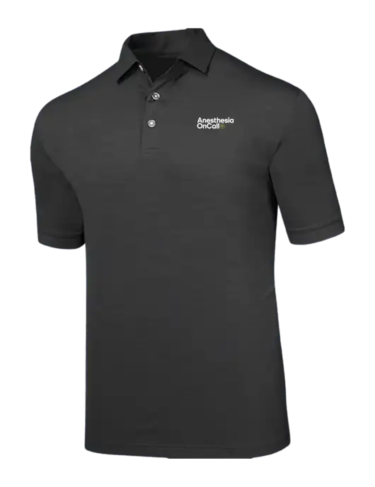 Callaway Black Fashion Tonal Polo w/Anesthesia OnCall Logo