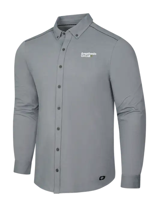 OGIO Medium Grey Heather Modern Code Stretch Button-Up Shirt w/Anesthesia OnCall Logo