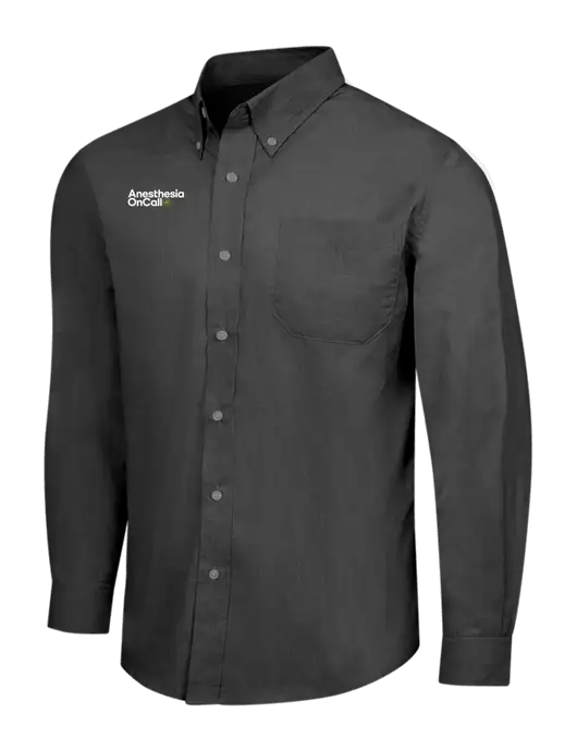 Soft Black Crosshatch Easy Care Shirt w/Anesthesia OnCall Logo