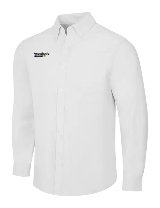 White SuperPro Oxford Shirt w/Anesthesia OnCall Logo