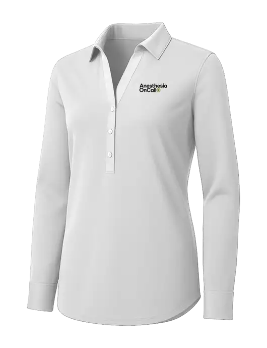 Womens White City Stretch Shirt w/Anesthesia OnCall Logo