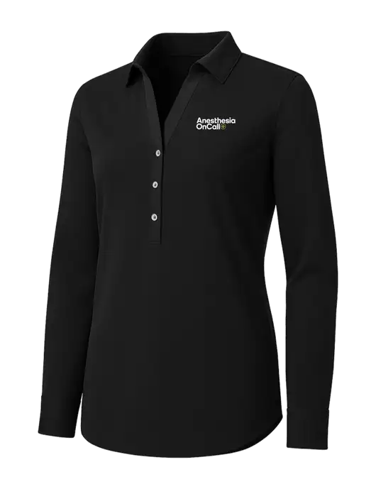 Womens Black City Stretch Shirt w/Anesthesia OnCall Logo