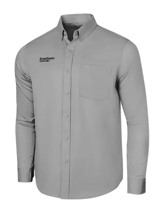 Long Sleeve Light Grey Superpro React Twill Shirt w/Anesthesia OnCall Logo