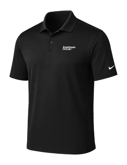 NIKE Black Victory Solid Polo w/Anesthesia OnCall Logo