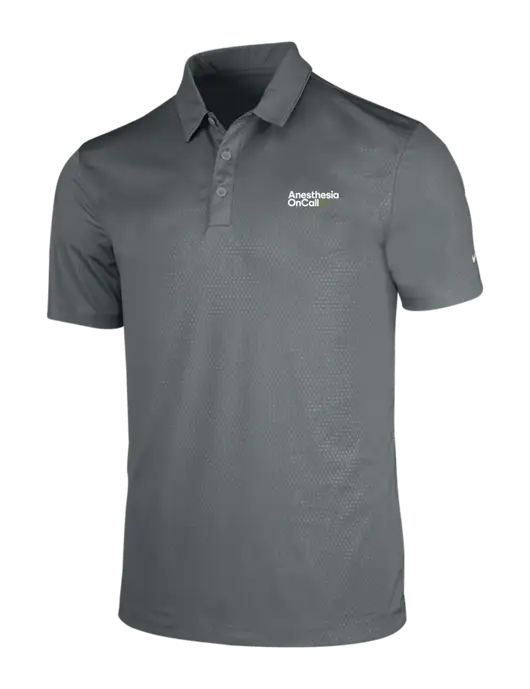 NIKE Medium Grey Dri-Fit Embossed Tri-Blade Polo w/Anesthesia OnCall Logo