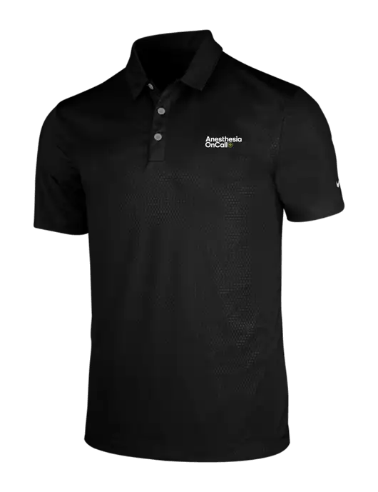 NIKE Black Dri-Fit Embossed Tri-Blade Polo w/Anesthesia OnCall Logo