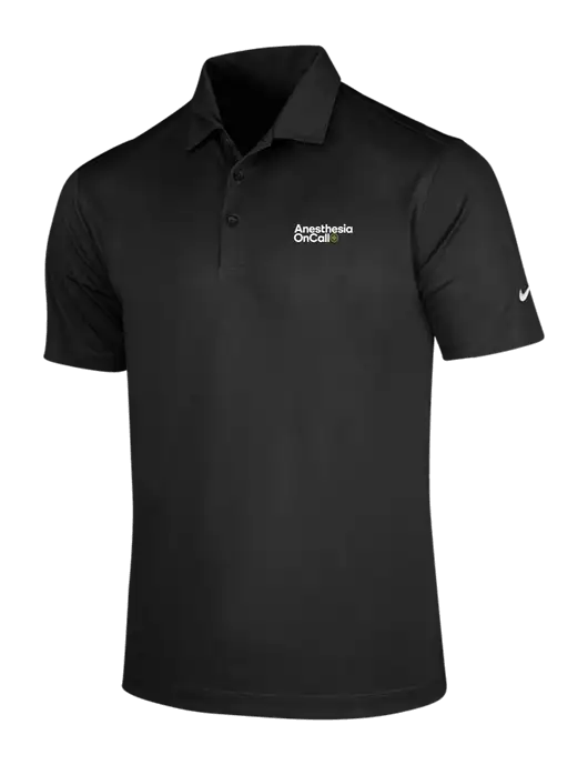 NIKE Black Dri-Fit Vertical Mesh Polo w/Anesthesia OnCall Logo