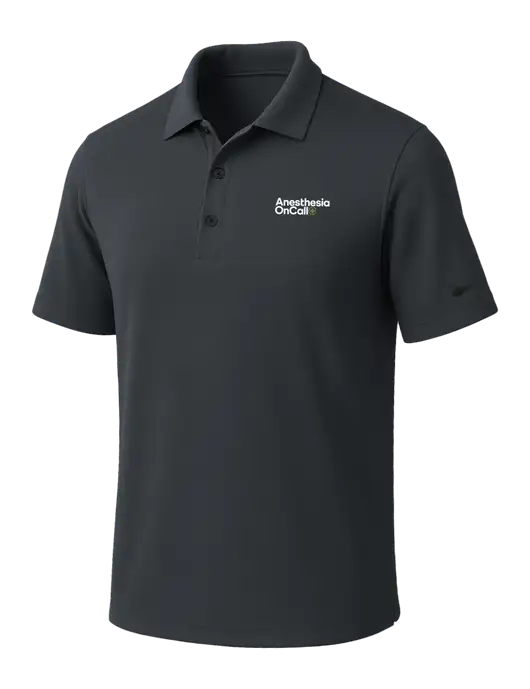 NIKE Dark Grey Dri-Fit Micro Pique Polo w/Anesthesia OnCall Logo