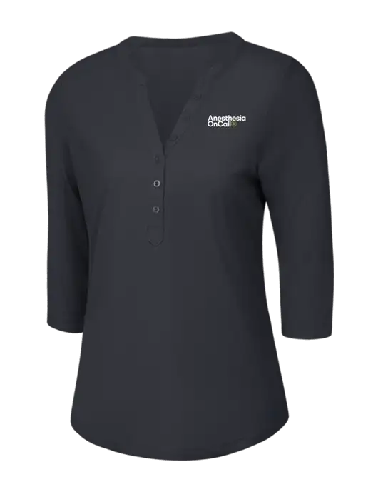 OGIO Charcoal Grey Jewel Henley w/Anesthesia OnCall Logo