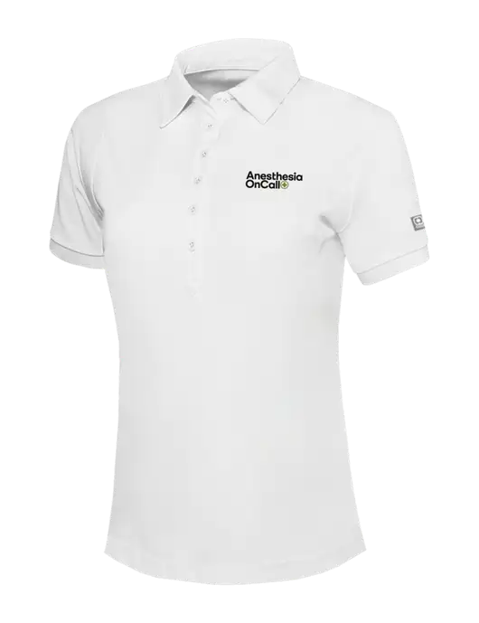 OGIO Womens Bright White Jewel Polo w/Anesthesia OnCall Logo