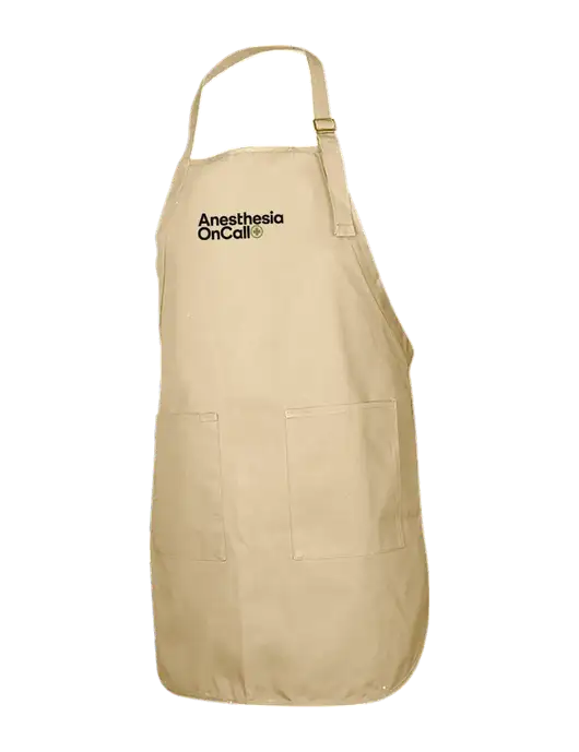 Full-Length Stone Apron With Pockets w/Anesthesia OnCall Logo
