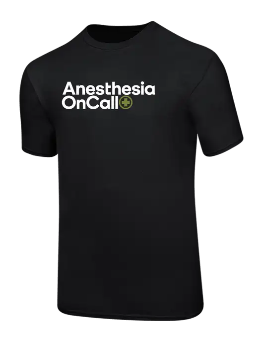Ring Spun Jet Black 4.5 oz T-Shirt w/Anesthesia OnCall Logo