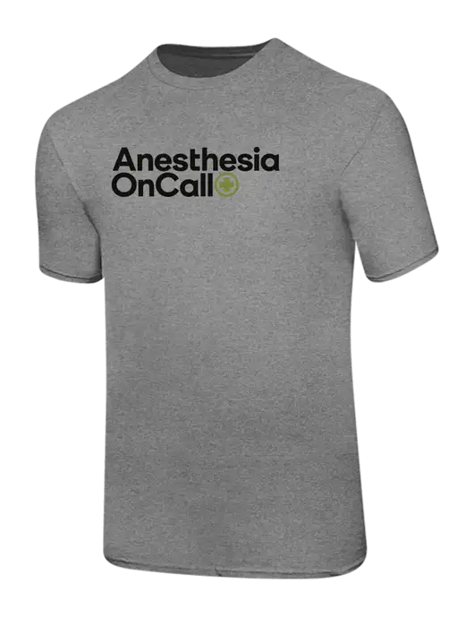 Ring Spun Light Heather Grey 4.5 oz T-Shirt w/Anesthesia OnCall Logo