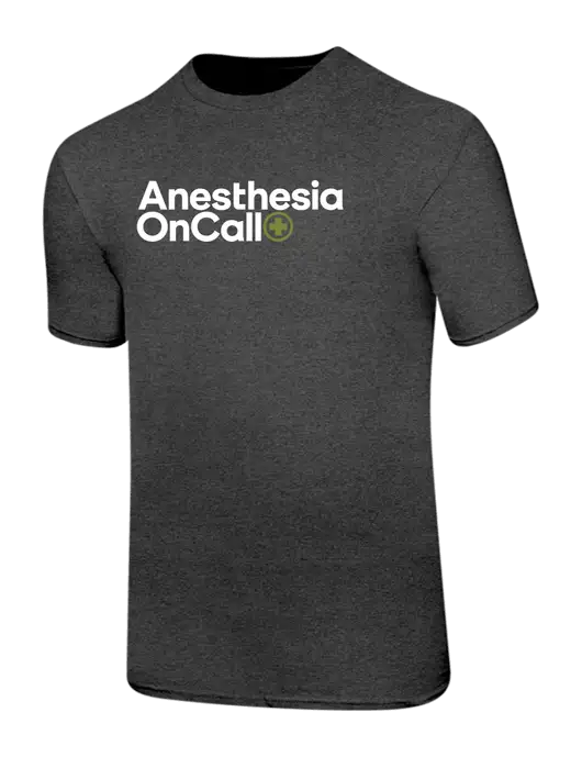 Ring Spun Dark Heather Grey 4.5 oz T-Shirt w/Anesthesia OnCall Logo