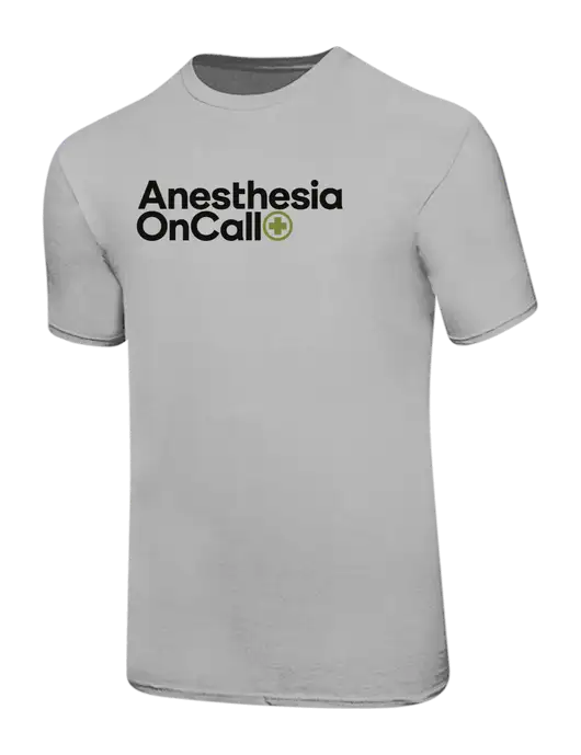 Ring Spun Silver 4.5 oz T-Shirt w/Anesthesia OnCall Logo