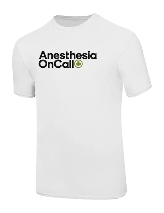 Ring Spun White 4.5 oz T-Shirt w/Anesthesia OnCall Logo