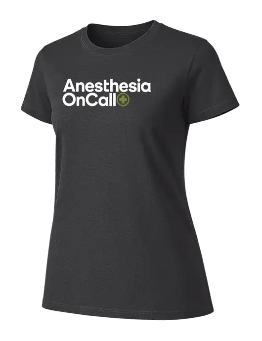 Womens Ring Spun Charcoal 4.5 oz T-Shirt w/Anesthesia OnCall Logo