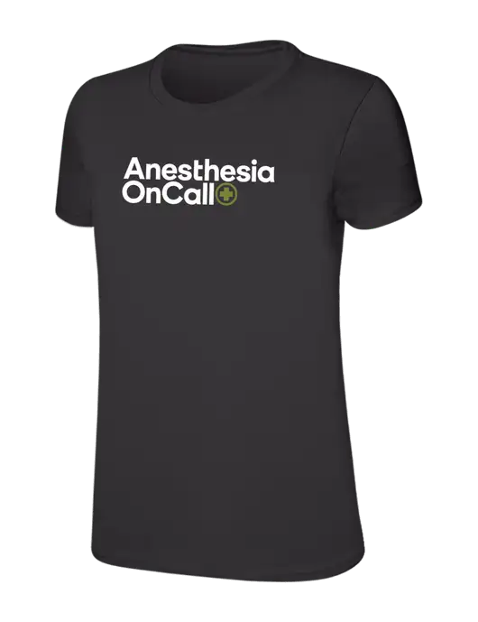 Womens Ring Spun Charcoal 4.5 oz T-Shirt w/Anesthesia OnCall Logo