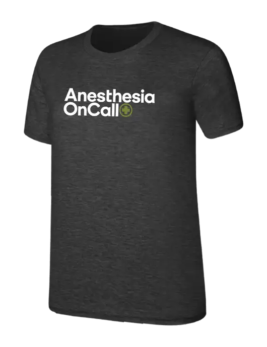 Womens Ring Spun Dark Heather Grey 4.5 oz T-Shirt w/Anesthesia OnCall Logo