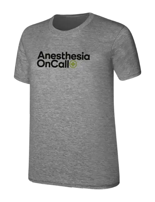 Womens Ring Spun Light Grey Heather 4.5 oz T-Shirt w/Anesthesia OnCall Logo