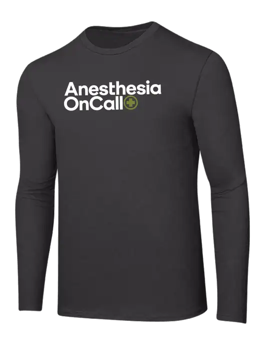 Ring Spun Charcoal 4.5 oz Long Sleeve T-Shirt w/Anesthesia OnCall Logo