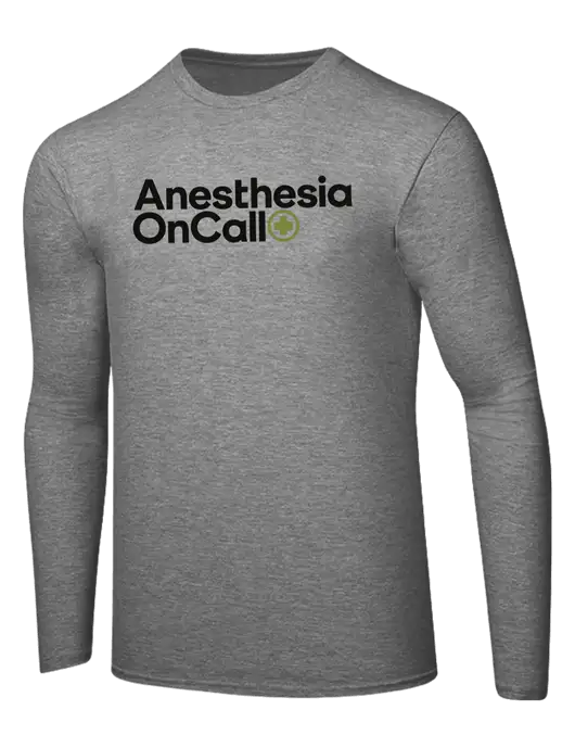 Ring Spun Light Heather Grey 4.5 oz Long Sleeve T-Shirt w/Anesthesia OnCall Logo