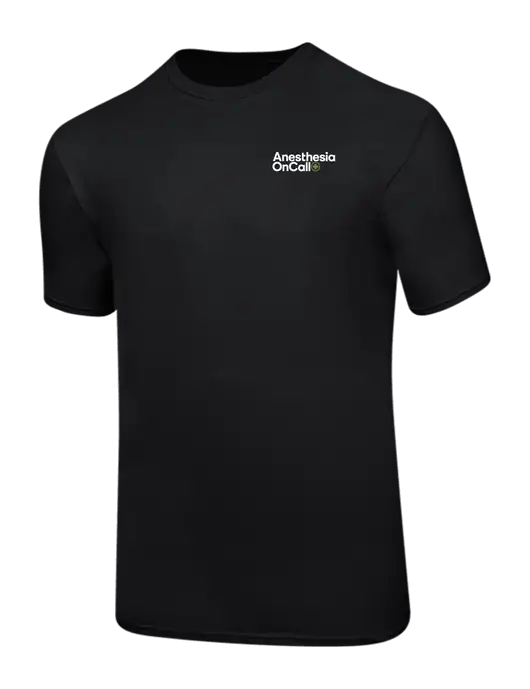Ring Spun Jet Black 4.5 oz T-Shirt w/Anesthesia OnCall Logo