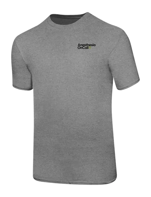 Ring Spun Light Heather Grey 4.5 oz T-Shirt w/Anesthesia OnCall Logo