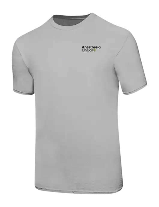 Ring Spun Silver 4.5 oz T-Shirt w/Anesthesia OnCall Logo