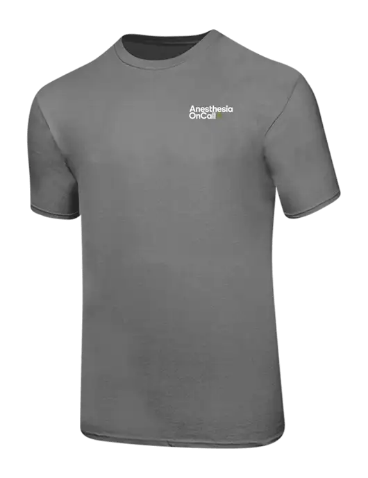 Ring Spun Medium Grey 4.5 oz T-Shirt w/Anesthesia OnCall Logo