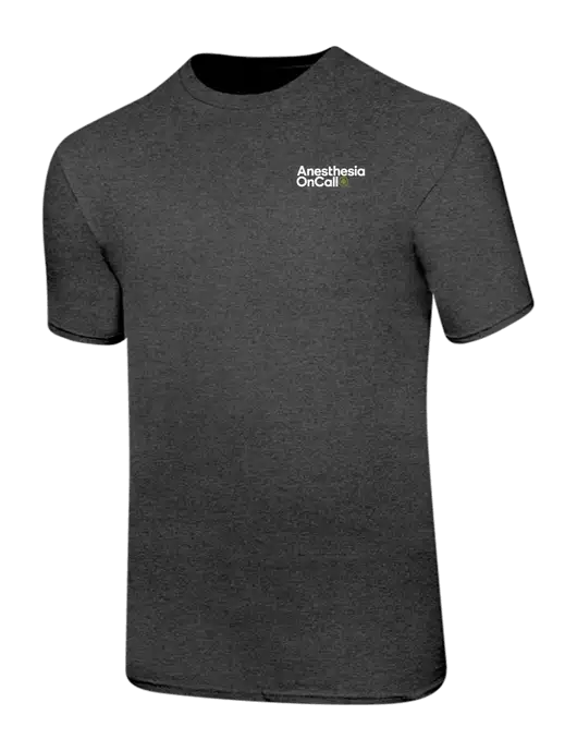 Ring Spun Dark Heather Grey 4.5 oz T-Shirt w/Anesthesia OnCall Logo
