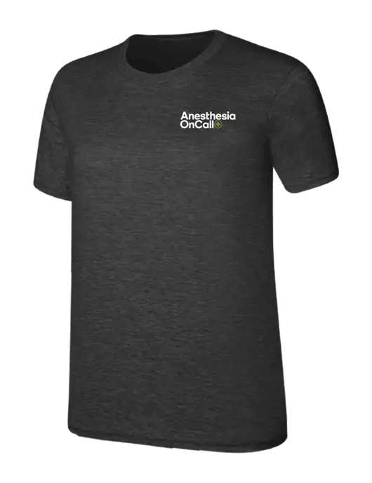 Womens Ring Spun Dark Heather Grey 4.5 oz T-Shirt w/Anesthesia OnCall Logo
