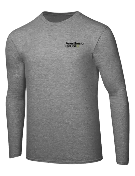 Ring Spun Light Heather Grey 4.5 oz Long Sleeve T-Shirt w/Anesthesia OnCall Logo