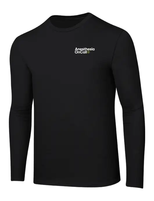Ring Spun Jet Black 4.5 oz Long Sleeve T-Shirt w/Anesthesia OnCall Logo
