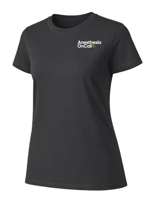 Womens Ring Spun Charcoal 4.5 oz T-Shirt w/Anesthesia OnCall Logo