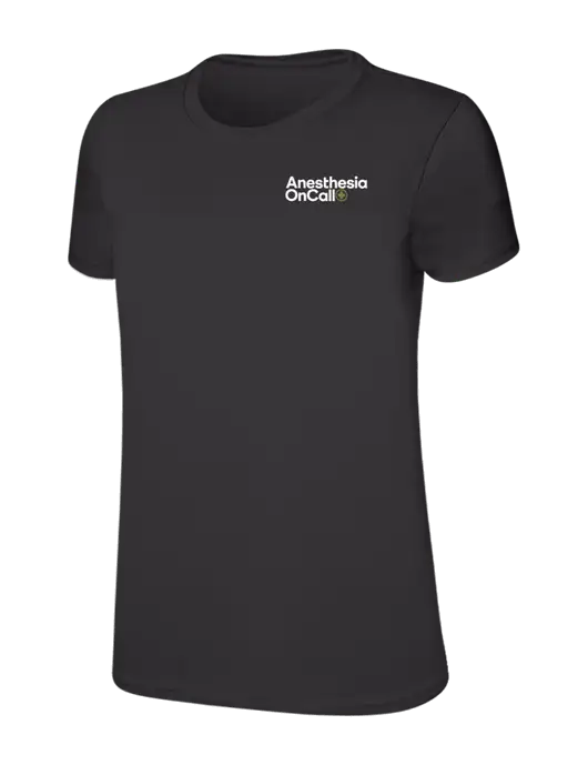Womens Ring Spun Charcoal 4.5 oz T-Shirt w/Anesthesia OnCall Logo