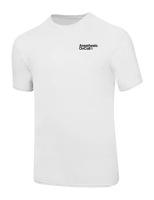 Ring Spun White 4.5 oz T-Shirt w/Anesthesia OnCall Logo