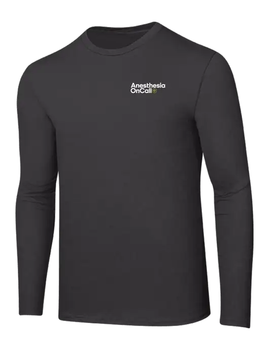 Ring Spun Charcoal 4.5 oz Long Sleeve T-Shirt w/Anesthesia OnCall Logo