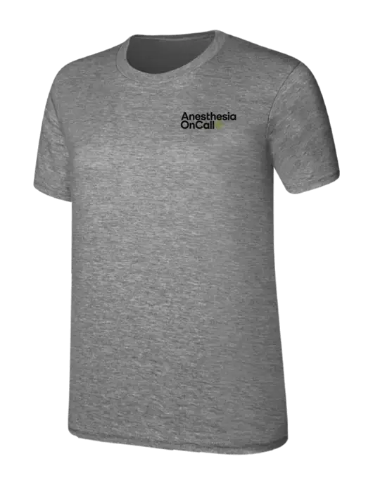 Womens Ring Spun Light Grey Heather 4.5 oz T-Shirt w/Anesthesia OnCall Logo