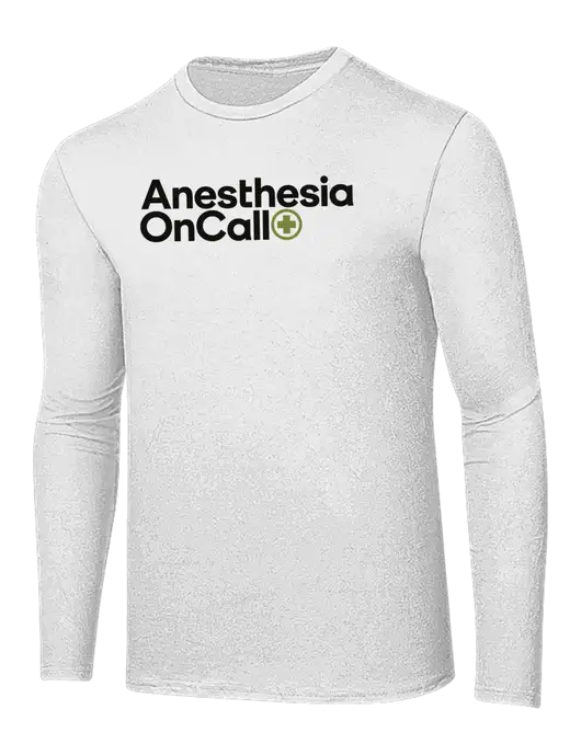 Ring Spun White 4.5 oz Long Sleeve T-Shirt w/Anesthesia OnCall Logo