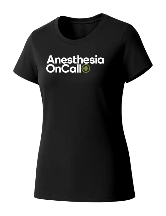 Womens Seriously Soft Black T-Shirt w/Anesthesia OnCall Logo