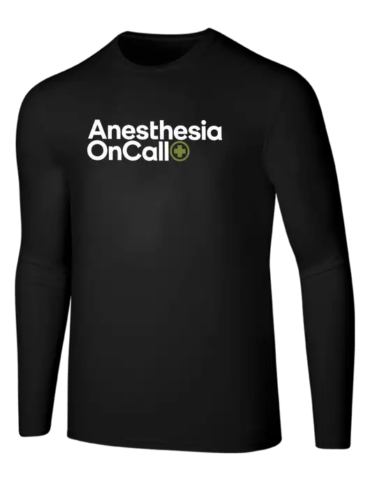Seriously Soft Black Long Sleeve T-Shirt w/Anesthesia OnCall Logo